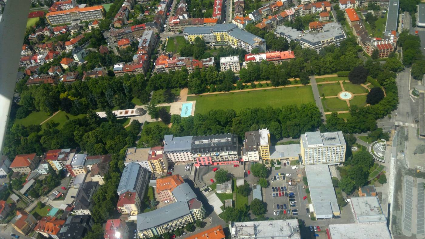 Aerial View to Poděbrady - Spa Park